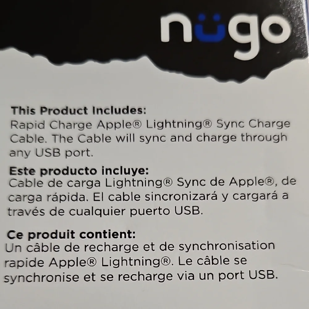 Blue Lightning Charger Sync Cable - 6ft